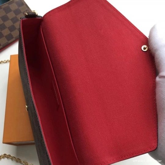 Official oldcobbler N63032 Pochette Vuitton Louis Felicie Bag Damier 0803